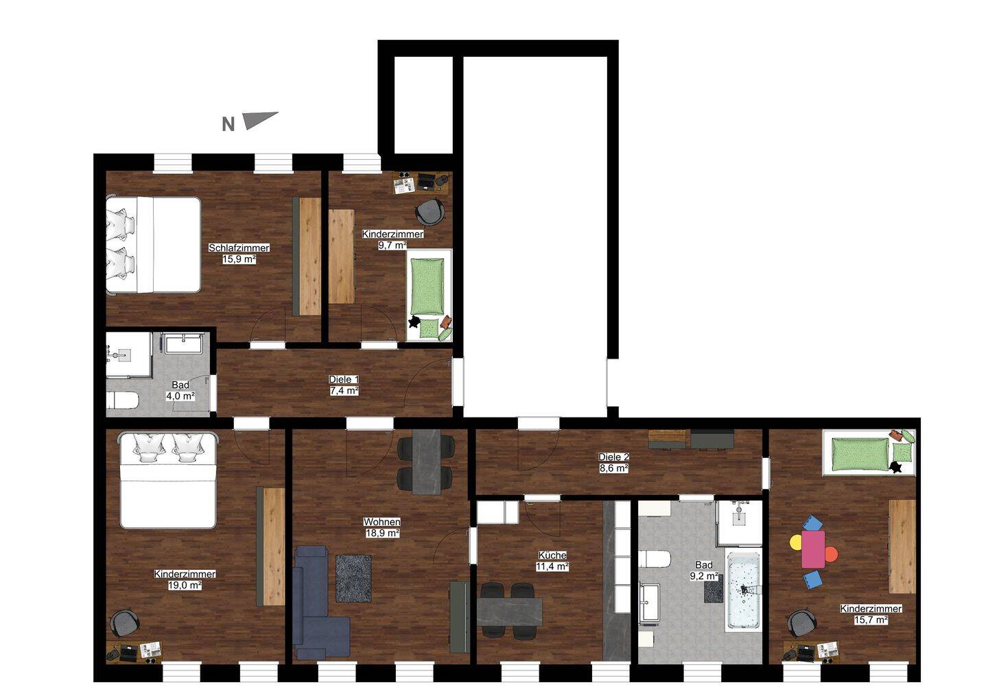 Modernes Wohnen in frisch renovierter 5-Raumwohnung, 4720 Döbeln