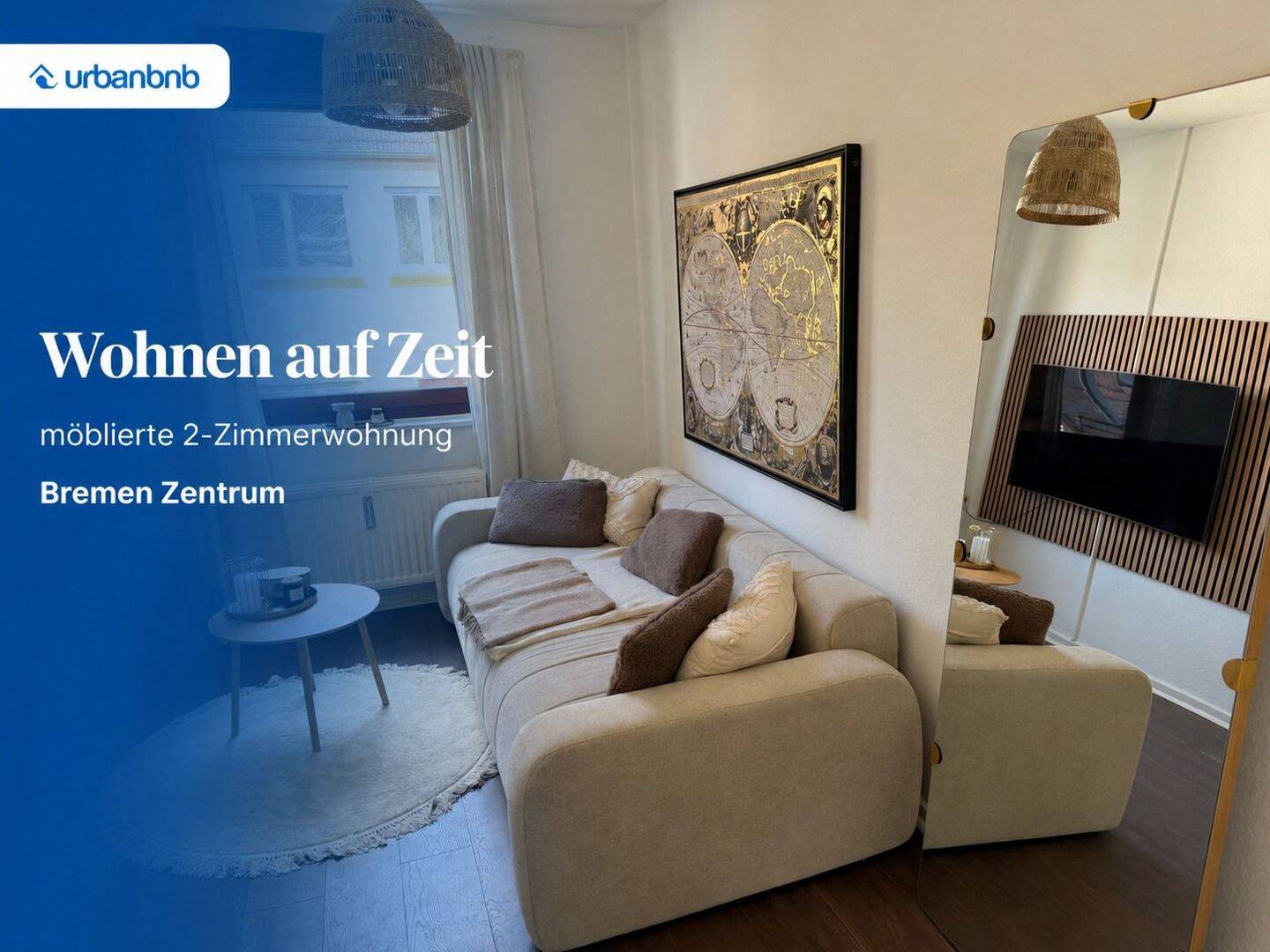 2-Zimmerwohnung Zeitwohnen in Bremen Zentrum, 28215 Bremen (Bahnhofsvorstadt Findorff-Bürgerweide Regensburger Straße Weidedamm)