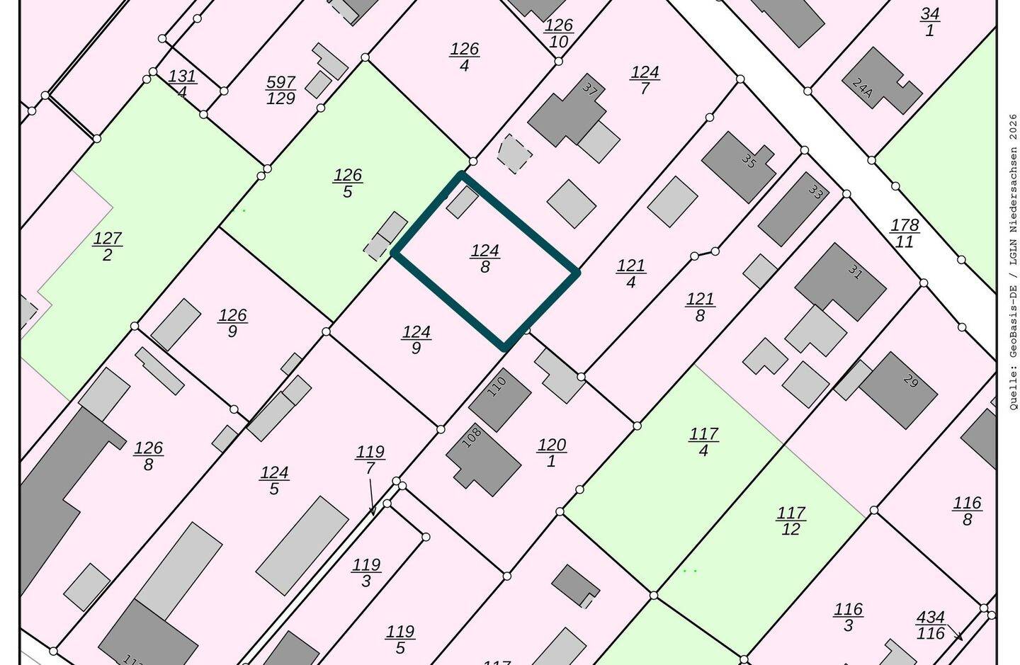 Teilerschlossenes Baugrundstück in ruhiger zweiter Reihe – zentrumsnah in Hemmoor, 21745 Hemmoor