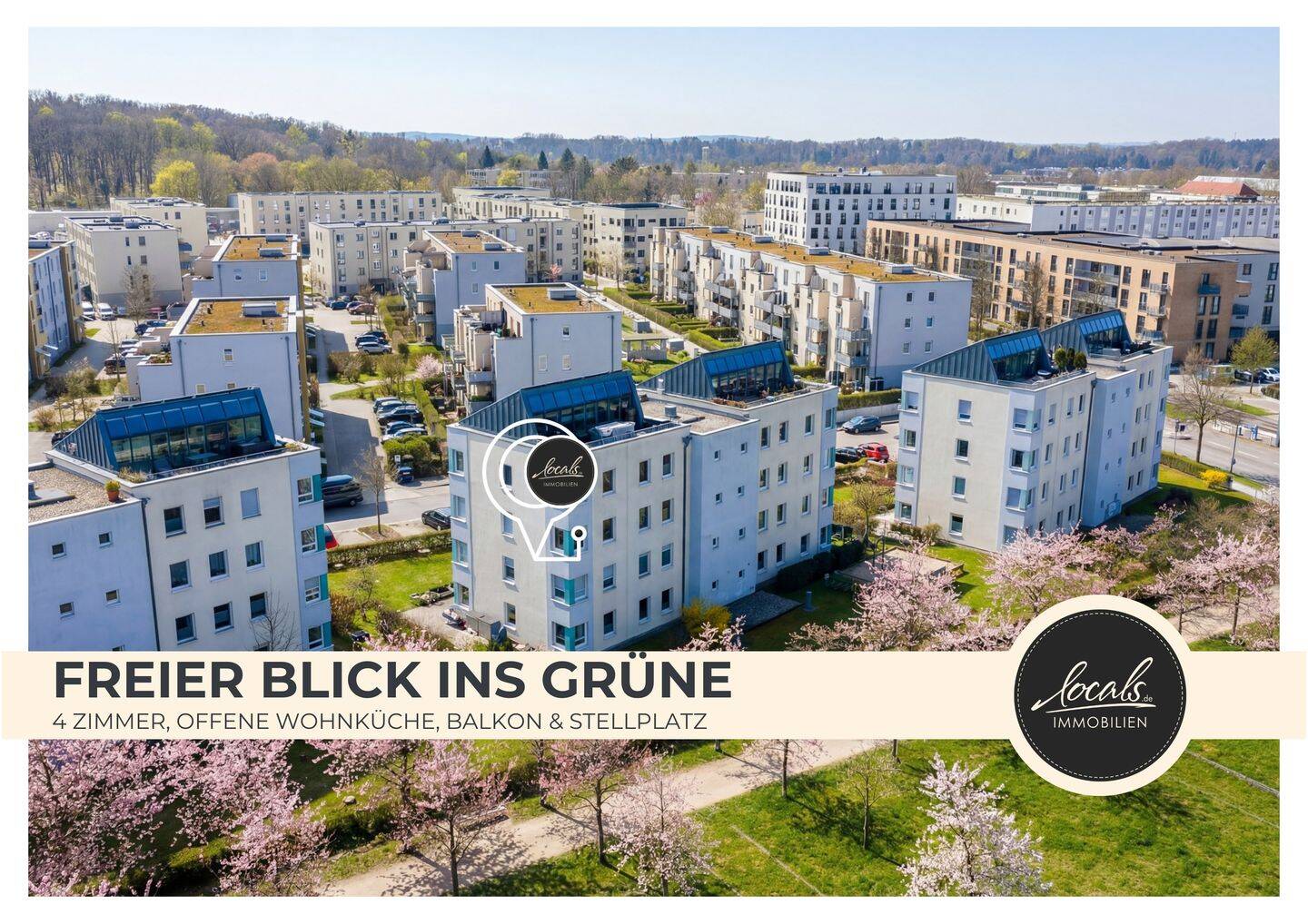 Wohnen am Park: 4 Zimmer, Balkon & Stellplatz mit freiem Blick ins Grüne, 14469 Potsdam