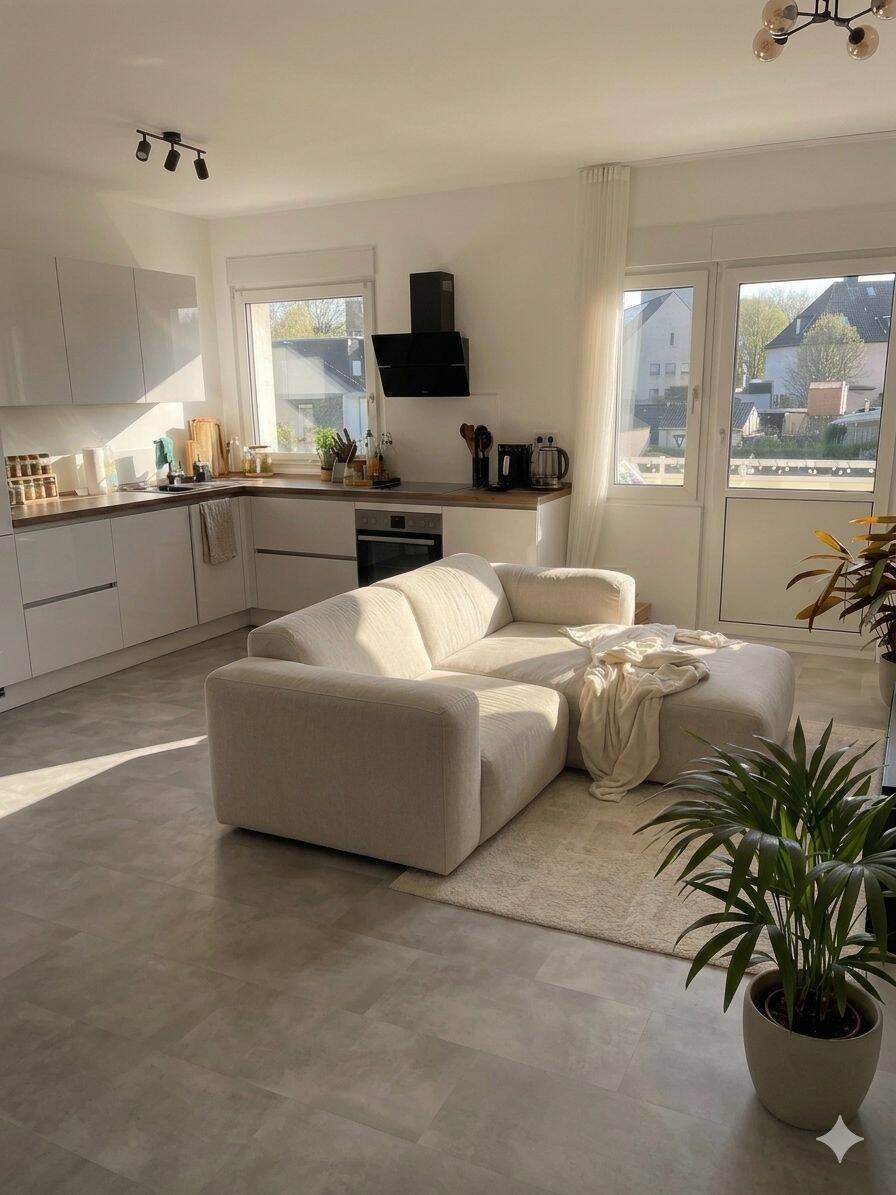 Moderne helle Wohnung mit Sonnenbalkon/Regendusche/offene Küche, 44866 Bochum (Günnigfeld Leithe Sevinghausen Wattenscheid Westenfeld)