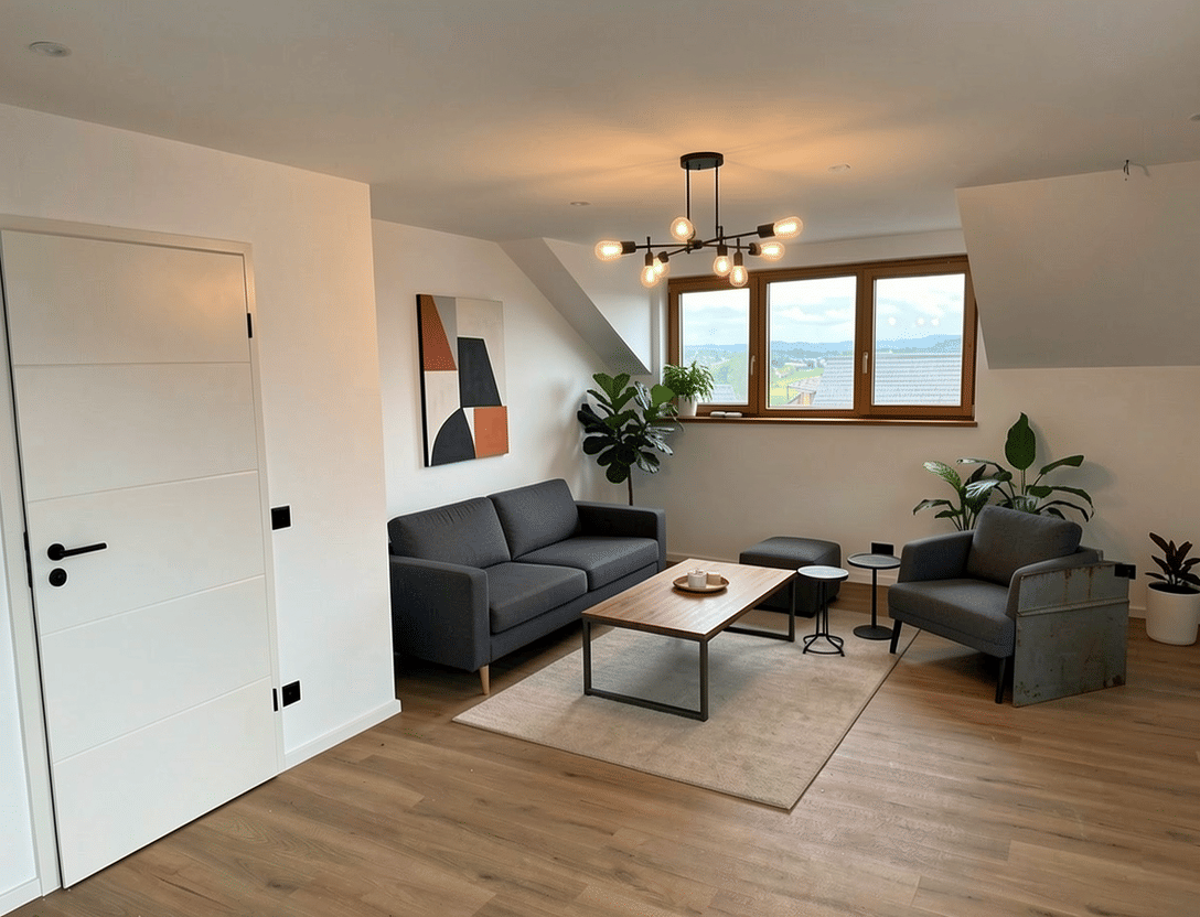Hochwertig modernisierte 3-Zimmer-Dachgeschosswohnung mit Garage, Garten & Panoramaausblick, 88267 Vogt