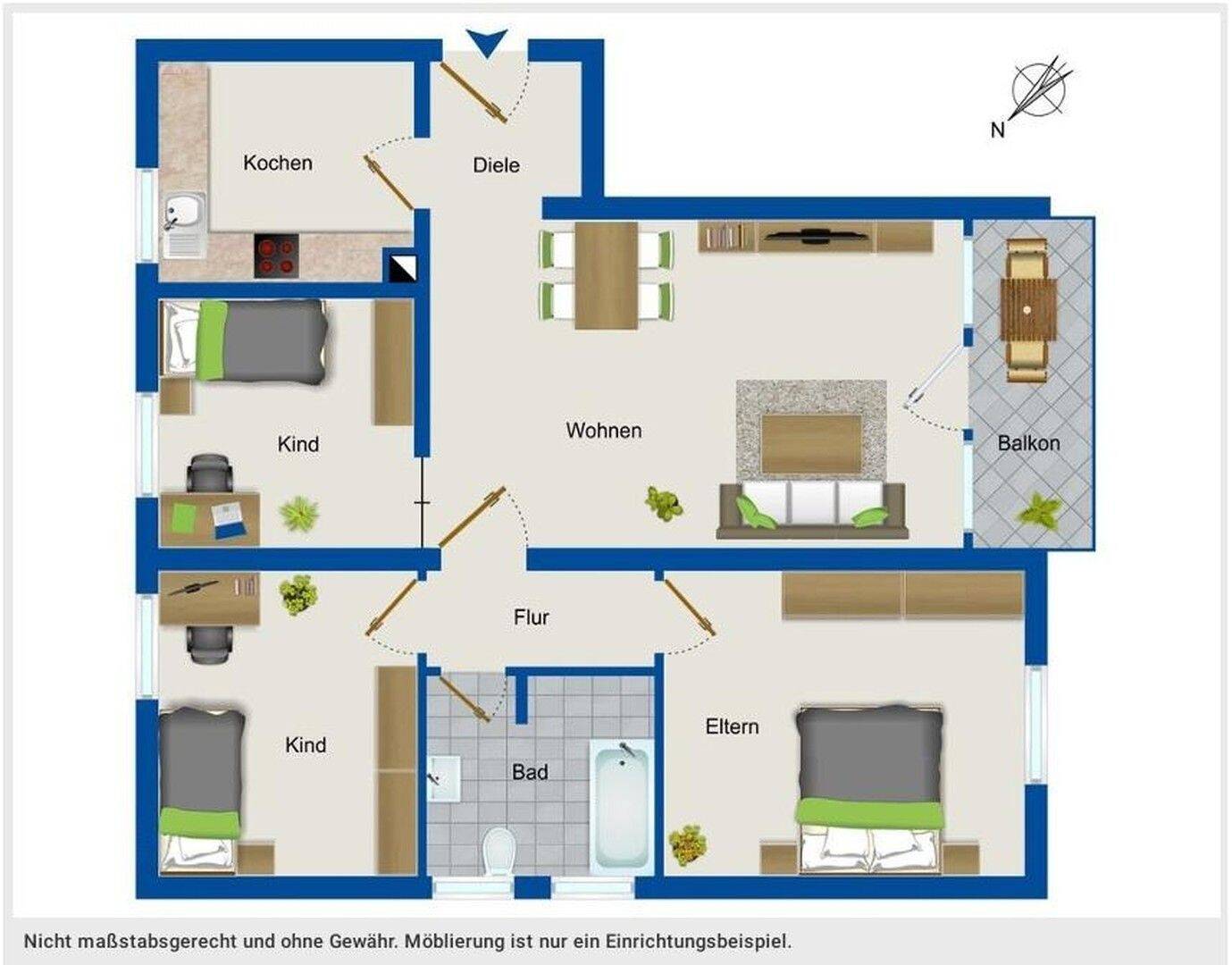 Renovierte 4-Zimmer-Wohnung in Roth – perfekt für die Familie –PROVISONSFREI–, 91154 Roth