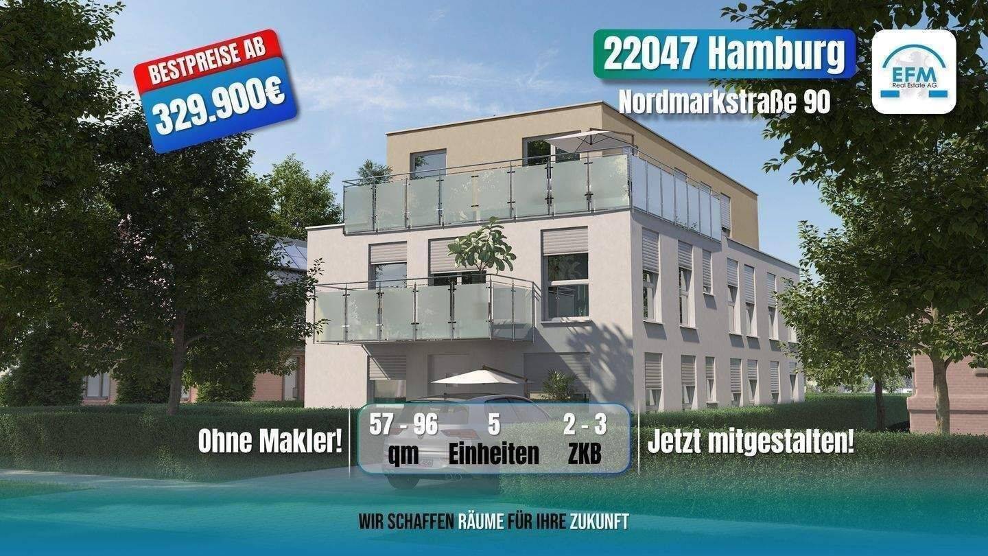 ++BESTPREIS++ MIET-/ENERGIESPAREND 3 ZKB Neubau Energieeffizienz A+, 22047 Hamburg (Wandsbek Bramfeld Tonndorf)