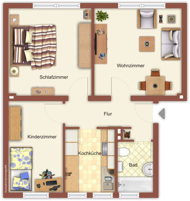 Demnächst frei! 3-Zimmer-Wohnung in Mönchengladbach Hardt, 41169 Mönchengladbach (Hardt Rasseln)