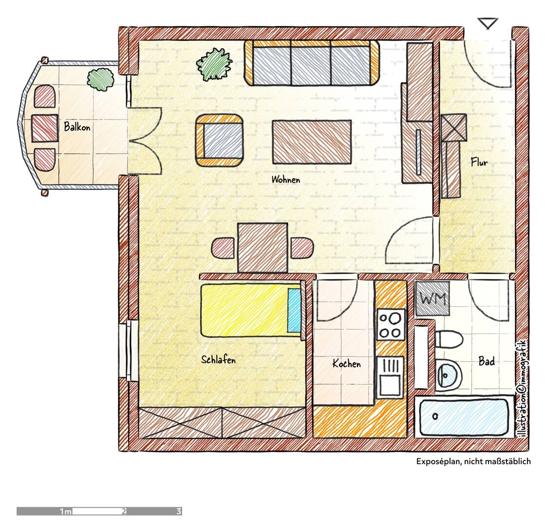 Moderne 1,5-Zimmer-Wohnung mit Balkon in Meißen, 1662 Meißen