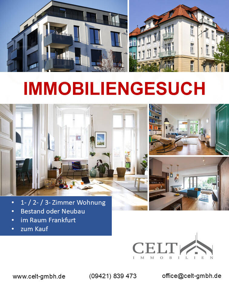 Suche Eigentumswohnung zum Kauf in Frankfurt für mehrere Kunden, 60329 Frankfurt am Main (Bahnhofsviertel Gallus Gutleutviertel Innenstadt)
