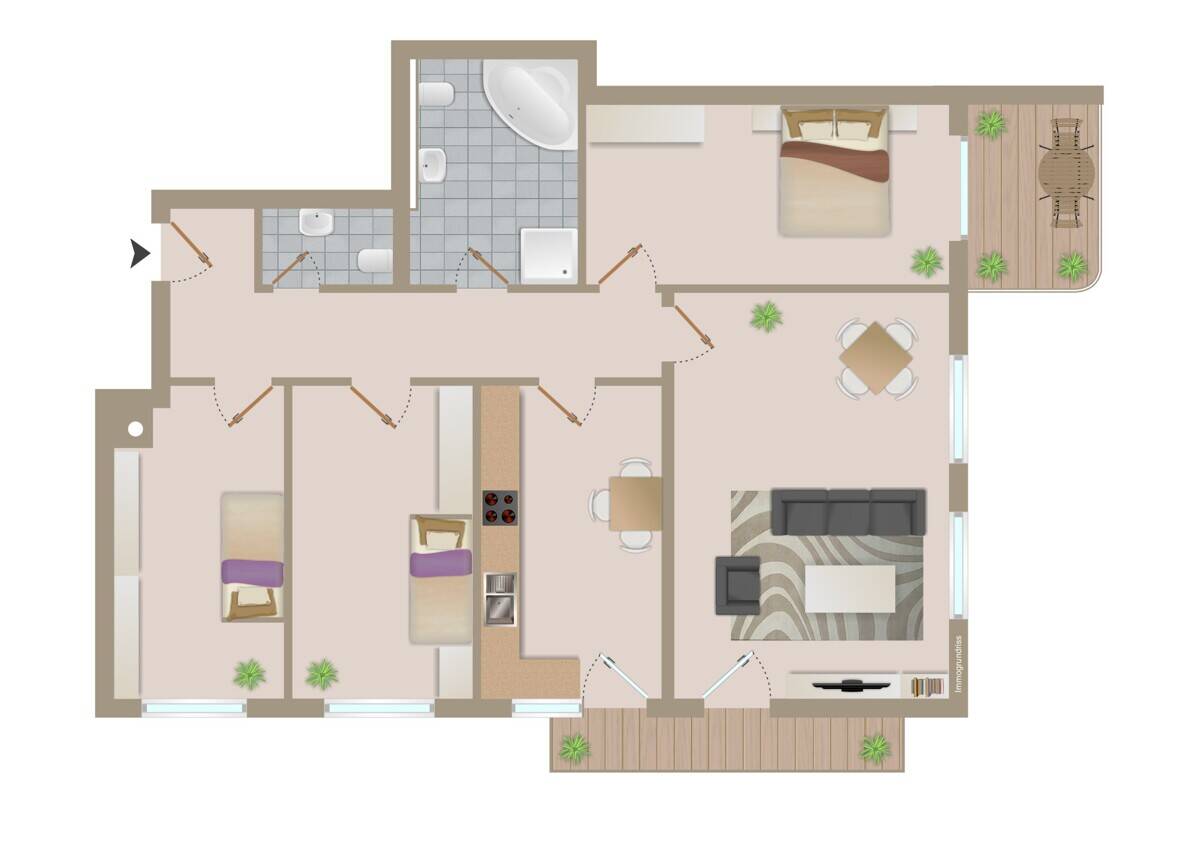 Zentrale 4-Zimmer-Wohnung in S-Zuffenhausen