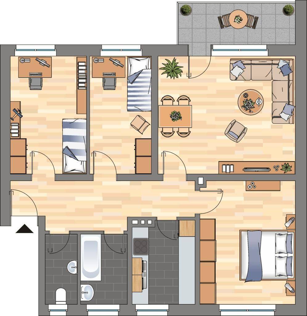 Bereits modernisierte 4-ZKB-Balkonwohnung im Erdgeschoss im Europaviertel zu vermieten!, 26389 Wilhelmshaven