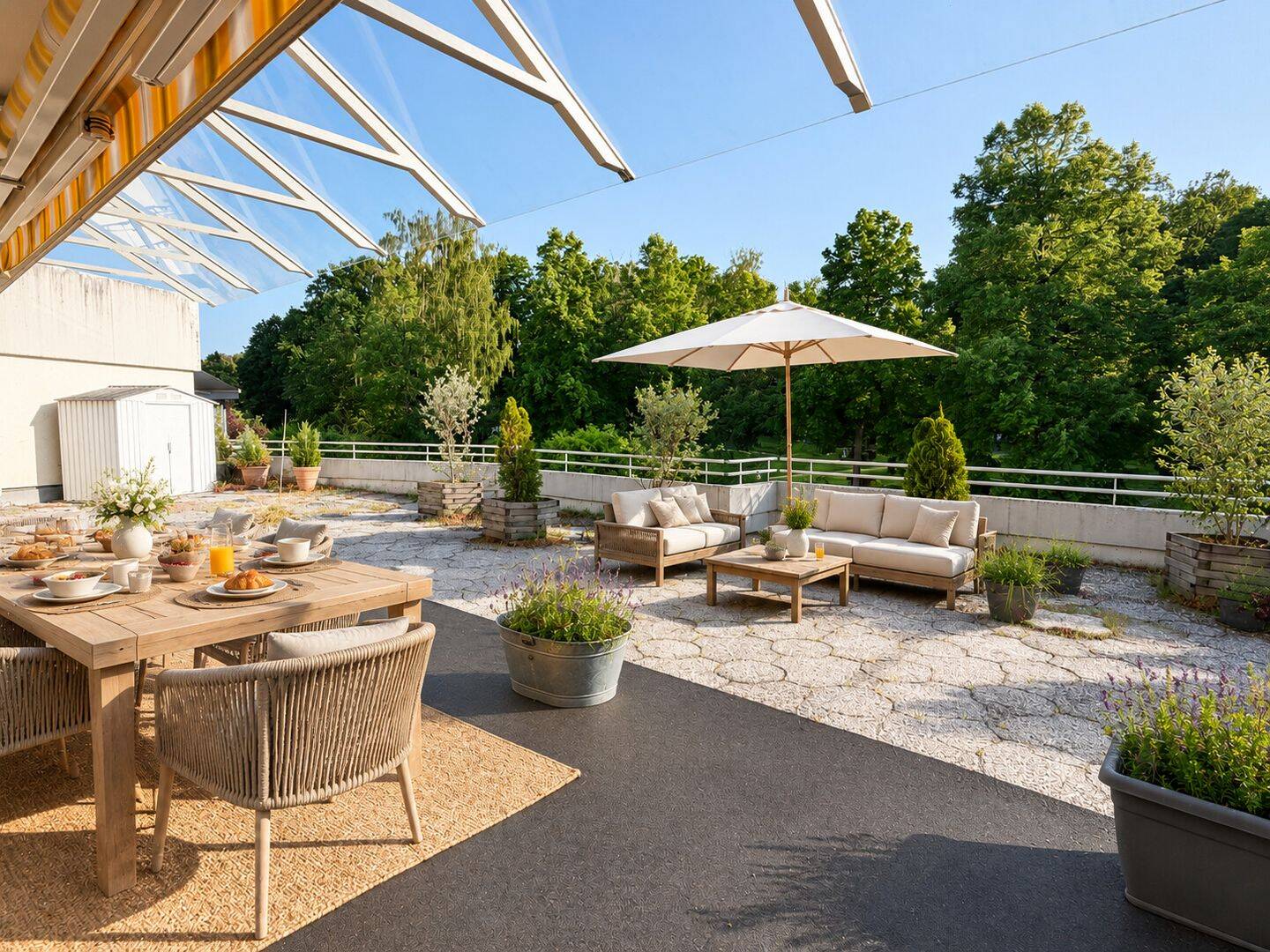 Penthouse-Maisonette mit Haus-im-Haus-Charakter, 5 Zimmern, Ankleide und drei Sonnenterrassen, 70771 Leinfelden-Echterdingen