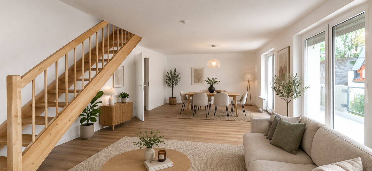 Wohnen mit Flair: Helle Maisonettewohnung mit Balkon und Stellplatz, 60437 Frankfurt am Main