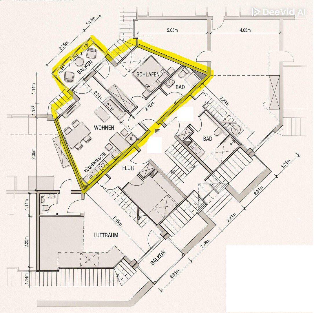 Ruhige 2-Zimmer-Dachgeschosswohnung mit Balkon, 52134 Herzogenrath