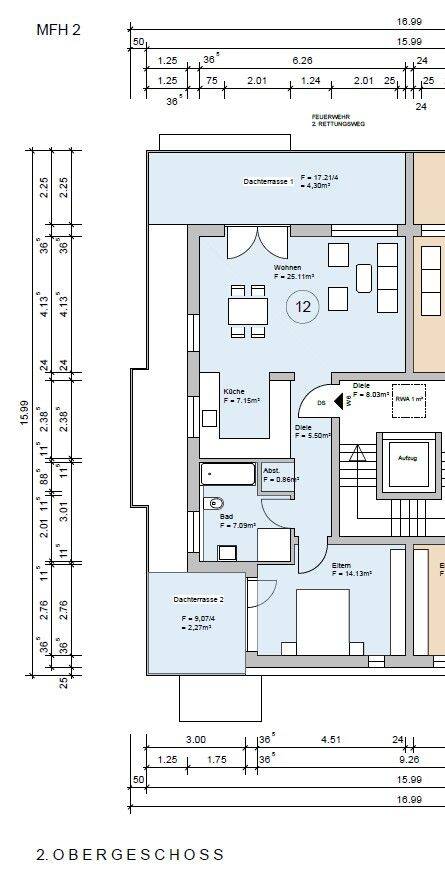 2-Zimmer Penthouse mit umlaufender Dachterrasse in Hochspeyer, 67691 Hochspeyer