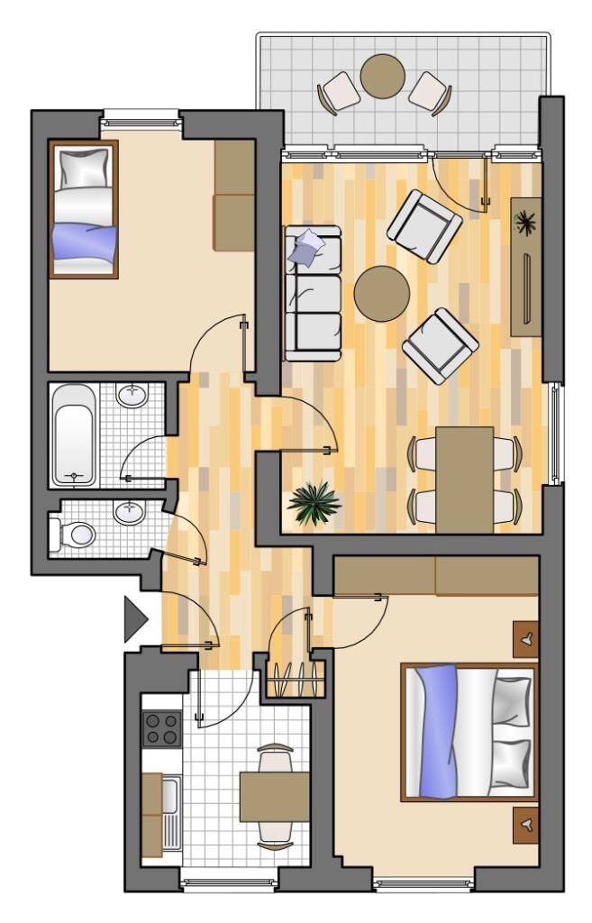 3-Zimmer-Wohnung in Marl Hüls, 45772 Marl
