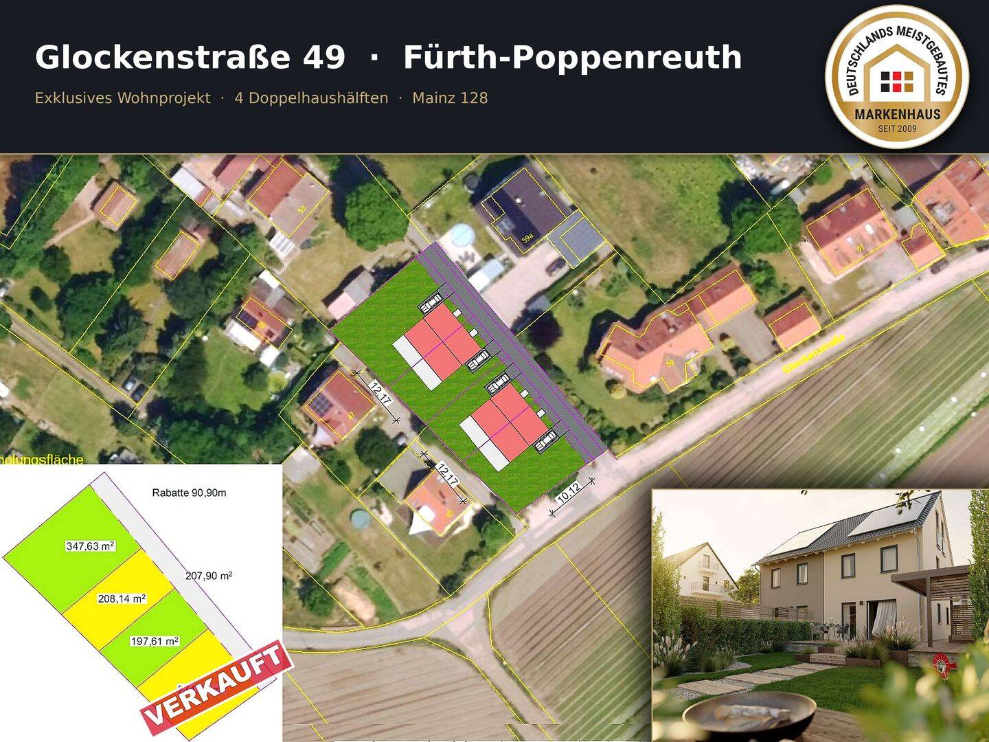 Fürth: Neubau DHH| Komplettpreis inkl. Grundstück & Baunebenkosten, 90765 Fürth