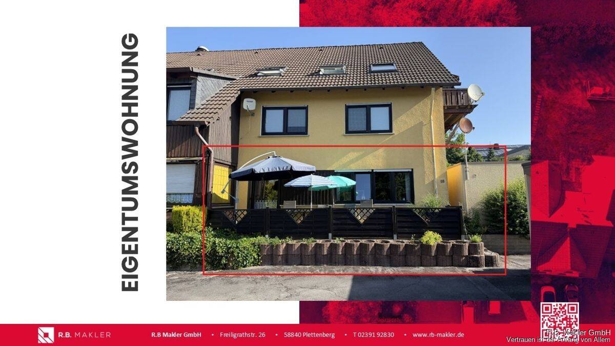 R.B. Makler: Gepflegte Erdgeschosswohnung mit Terrasse und Garage in Herscheid-Hüinghausen!, 58849 Herscheid