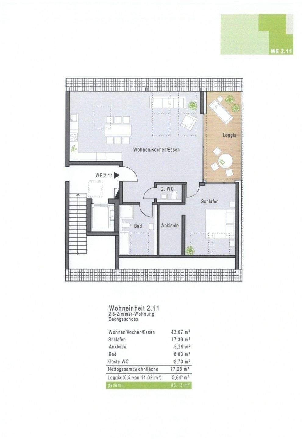 hochwertige NEUBAU-ETW – Neubaugebiet Sandäcker Veitshöchheim – 2,5-Zimmer-ETW (WE 2.11), 97209 Veitshöchheim