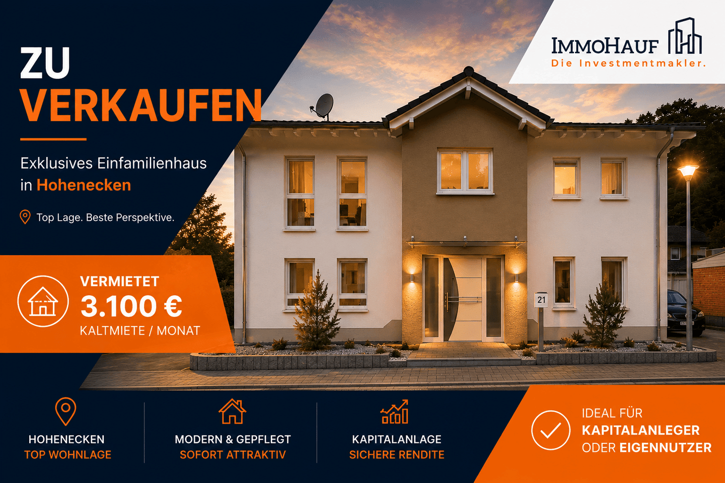 3.100 € Kaltmiete im Monat – modernes EFH in Toplage Hohenecken, 67661 Kaiserslautern (Dansenberg Hohenecken Innenstadt Mölschbach Siegelbach)