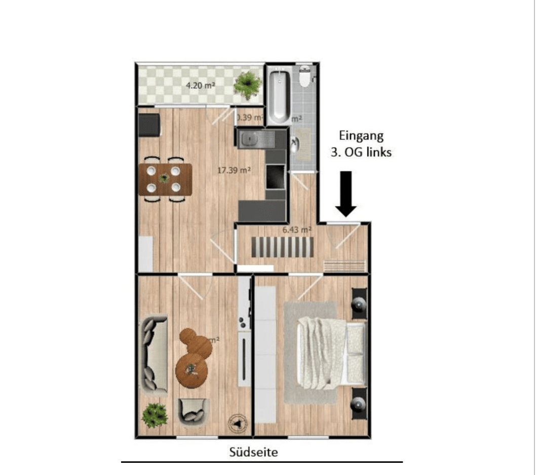 WG geeignete Wohnung in Uni-Nähe, EBK und Balkon ins Grüne, 42115 Wuppertal (Elberfeld)