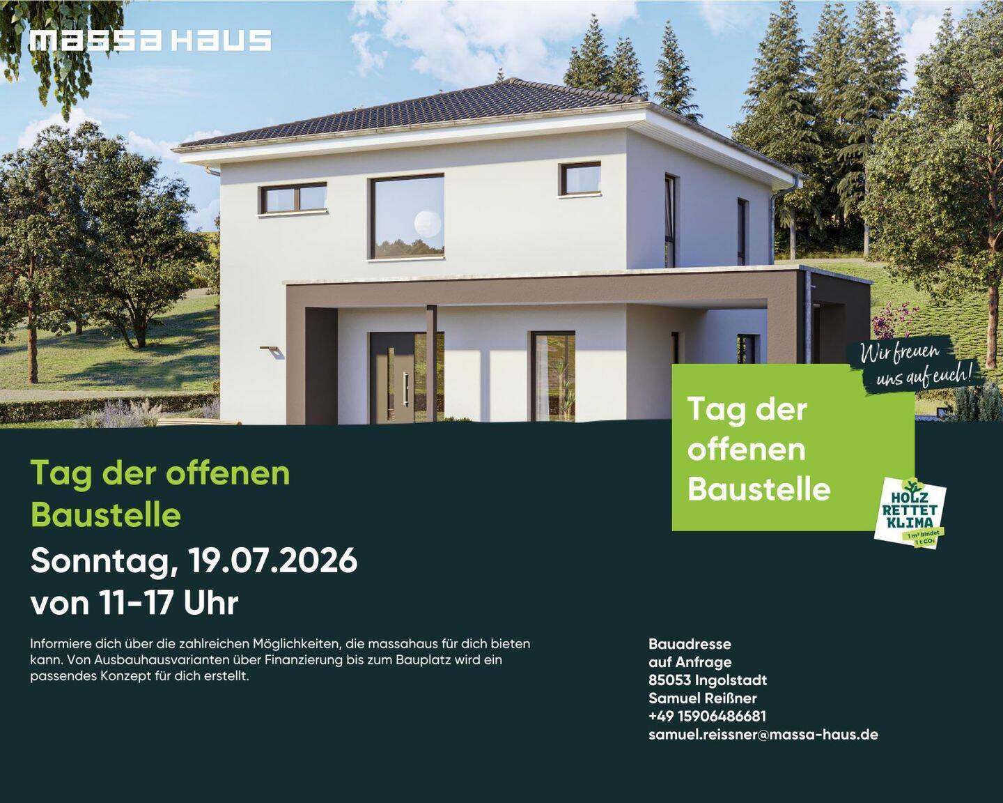 Tag der offenen Baustelle- Besichtige ein Massahaus in der Bauphase!, 85132 Schernfeld