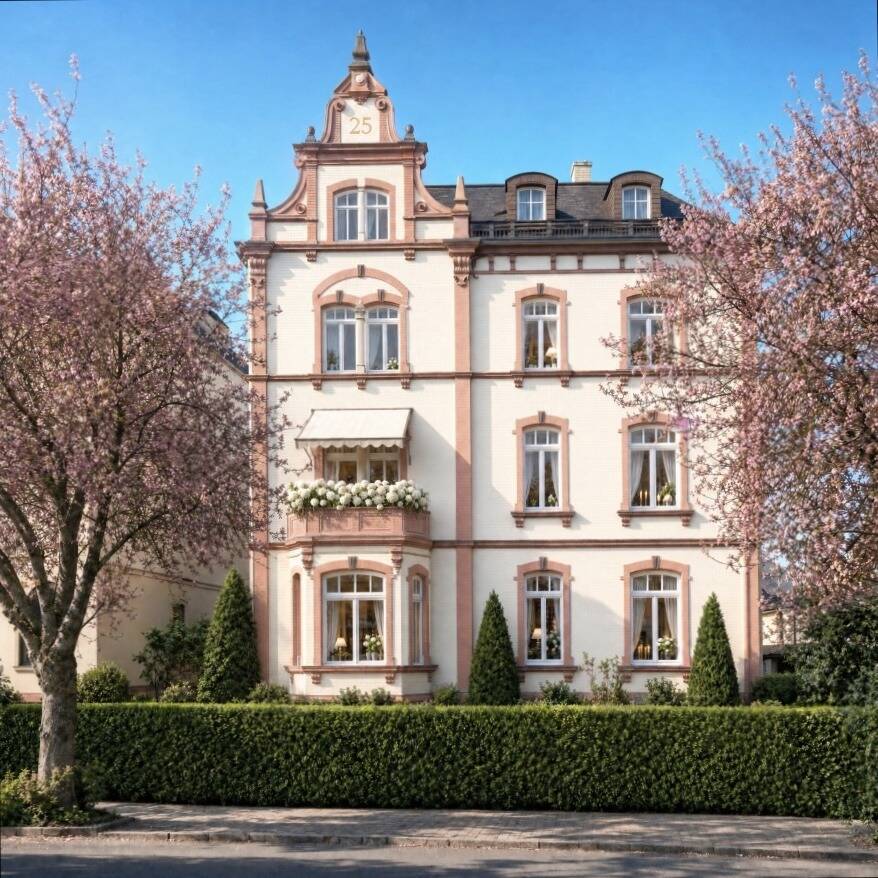 Stilaltbau mit Geschichte: 4-Zi.-Wohnung mit sehenswertem Weitblick in kernsanierter Villa im Herzen von Friedberg, 61169 Friedberg (Hessen)