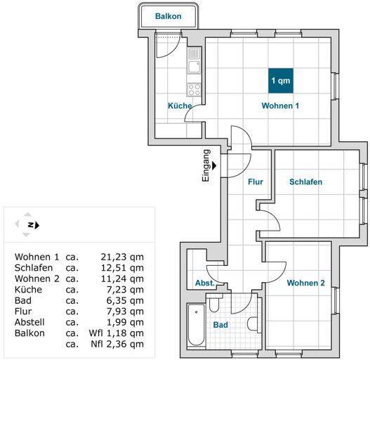 Zentrale 3-Zimmer-Wohnung in Löbtau!, 1159 Dresden
