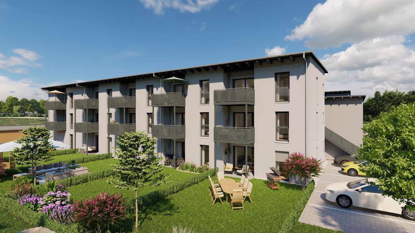Moderne 2-Zimmer-Neubauwohnung (KfW 40 QNG) mit Balkon, Einbauk., 94405 Landau a.d. Isar