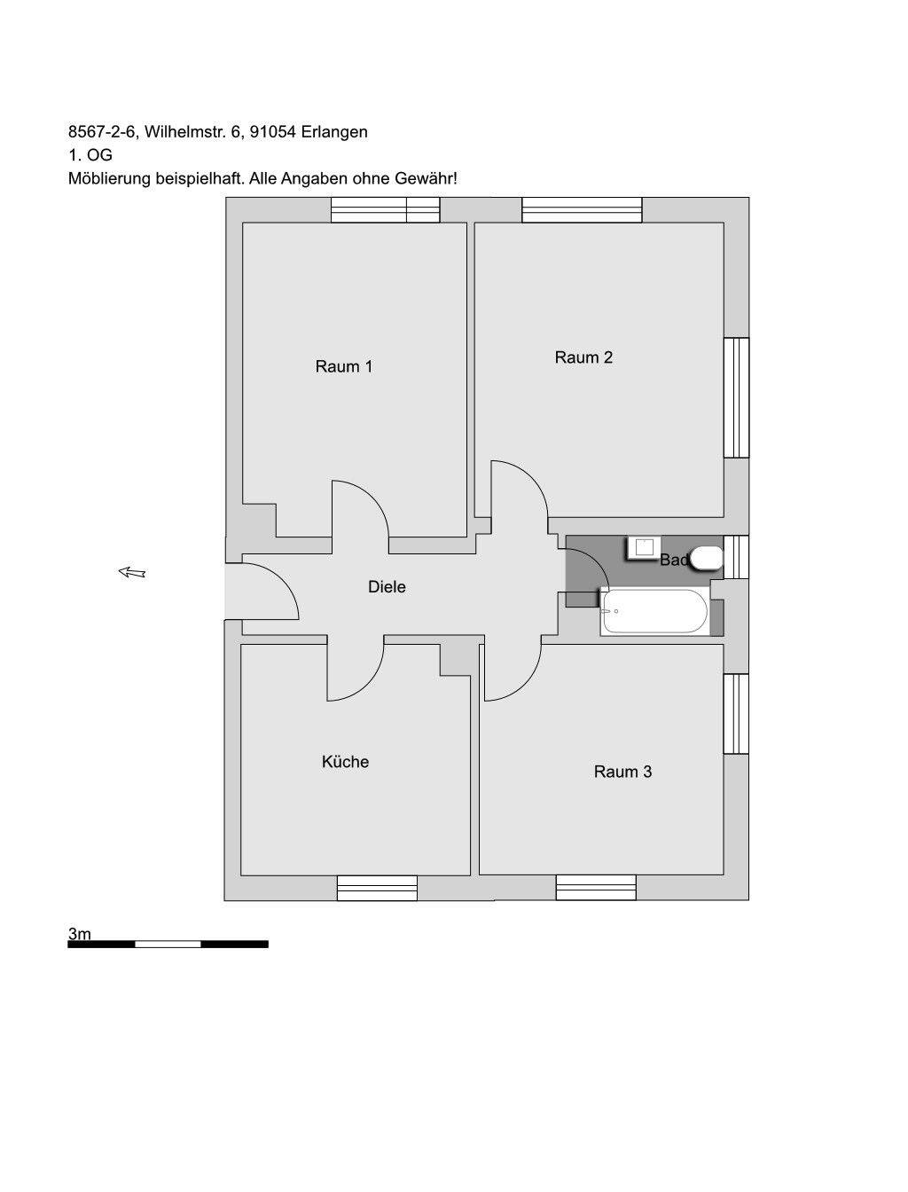 3-Zimmer-Wohnung in Erlangen Erlangen-Ost, 91054 Erlangen (Burgberg Erlangen-Nord Erlangen-Ost Innenstadt Sieglitzhof)