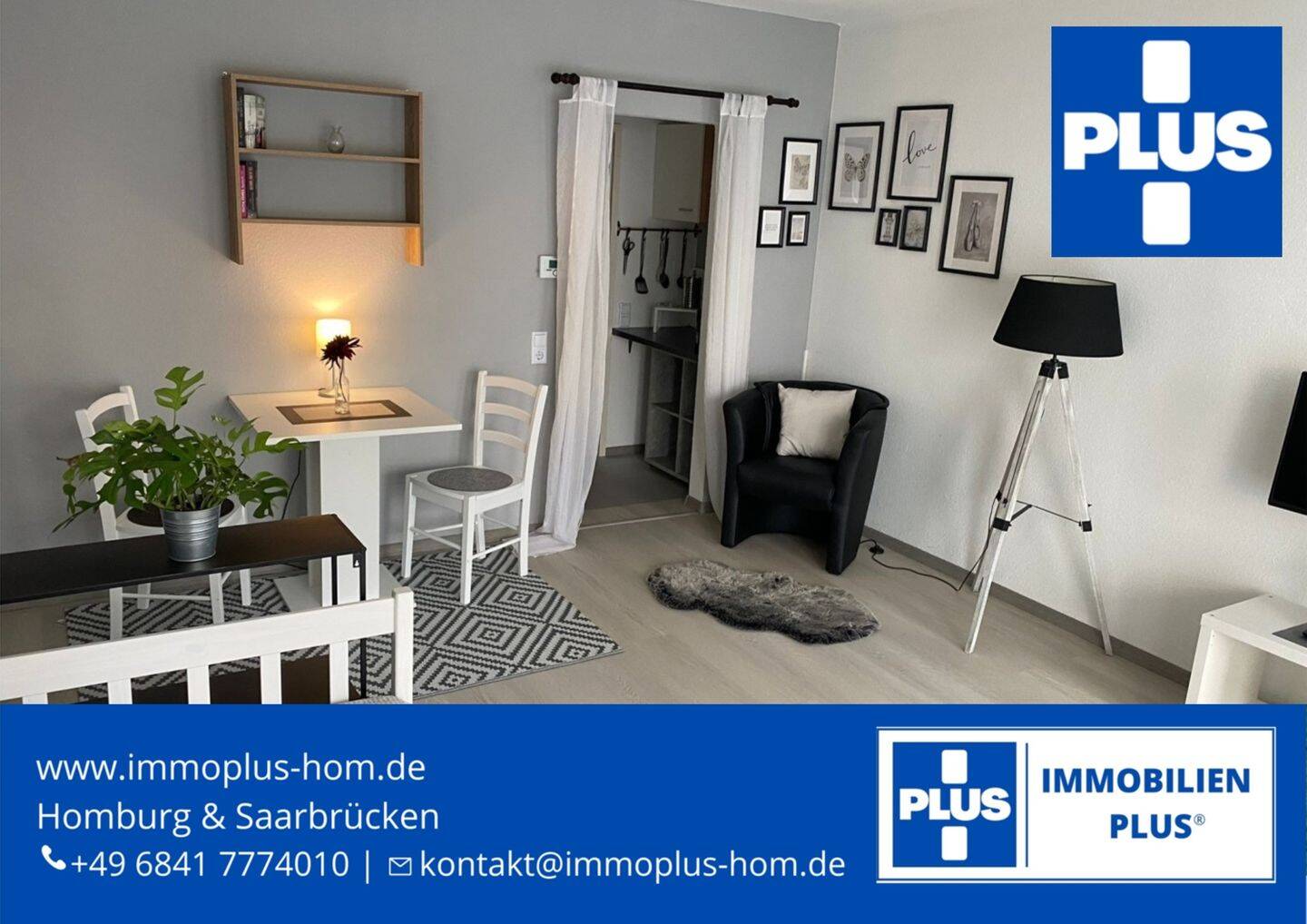 HOMBURG-ZENTRUM; MÖBLIERTES UND HELLES 1 ZIMMER APARTMENT MIT BALKON, 66424 Homburg