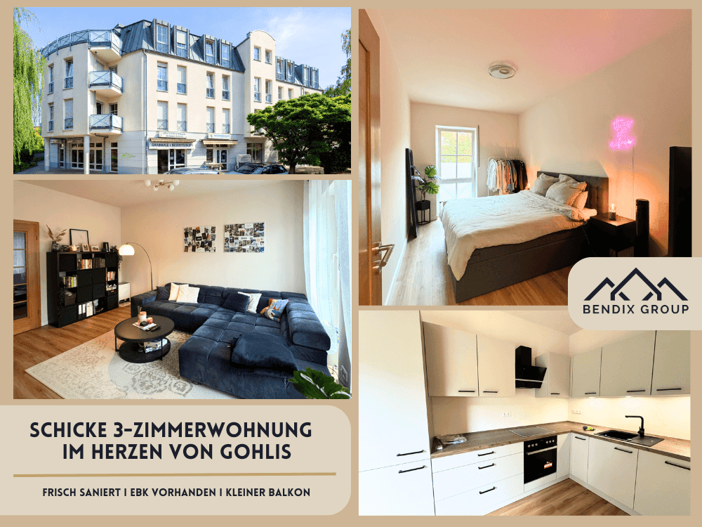 Stilvolle 3-Zimmer-Wohnung mit Balkon, Einbauküche & Tiefgarage in Leipzig-Gohlis Nord I Neu saniert – Leipzig – Bild 1 von 4
