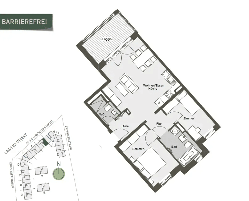 Erstbezug Helle 3-Zimmer Wohnung mit Balkon in Darmstadt-Mitte, 64295 Darmstadt (Darmstadt)