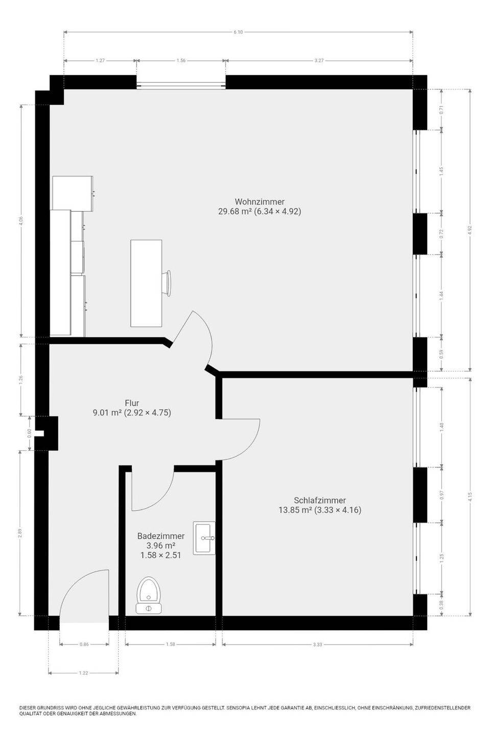 2-Raum-Wohnung, günstig in ruhiger Lage, 2. Reihe ohne Straßenlärm, 6712 Zeitz