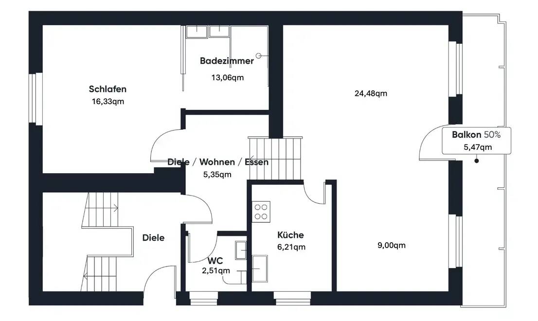 Hochwertig modernisierte Split-Level-Wohnung mit Balkon, Garten und 5 Min. zum Bahnhof, 83209 Prien a. Chiemsee (Prien)