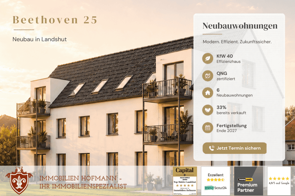 Modern wohnen in Bestlage Landshuts | Exklusive 4-Zimmer-Wohnung im Beethoven25, 84034 Landshut (Münchnerau Nikola West)