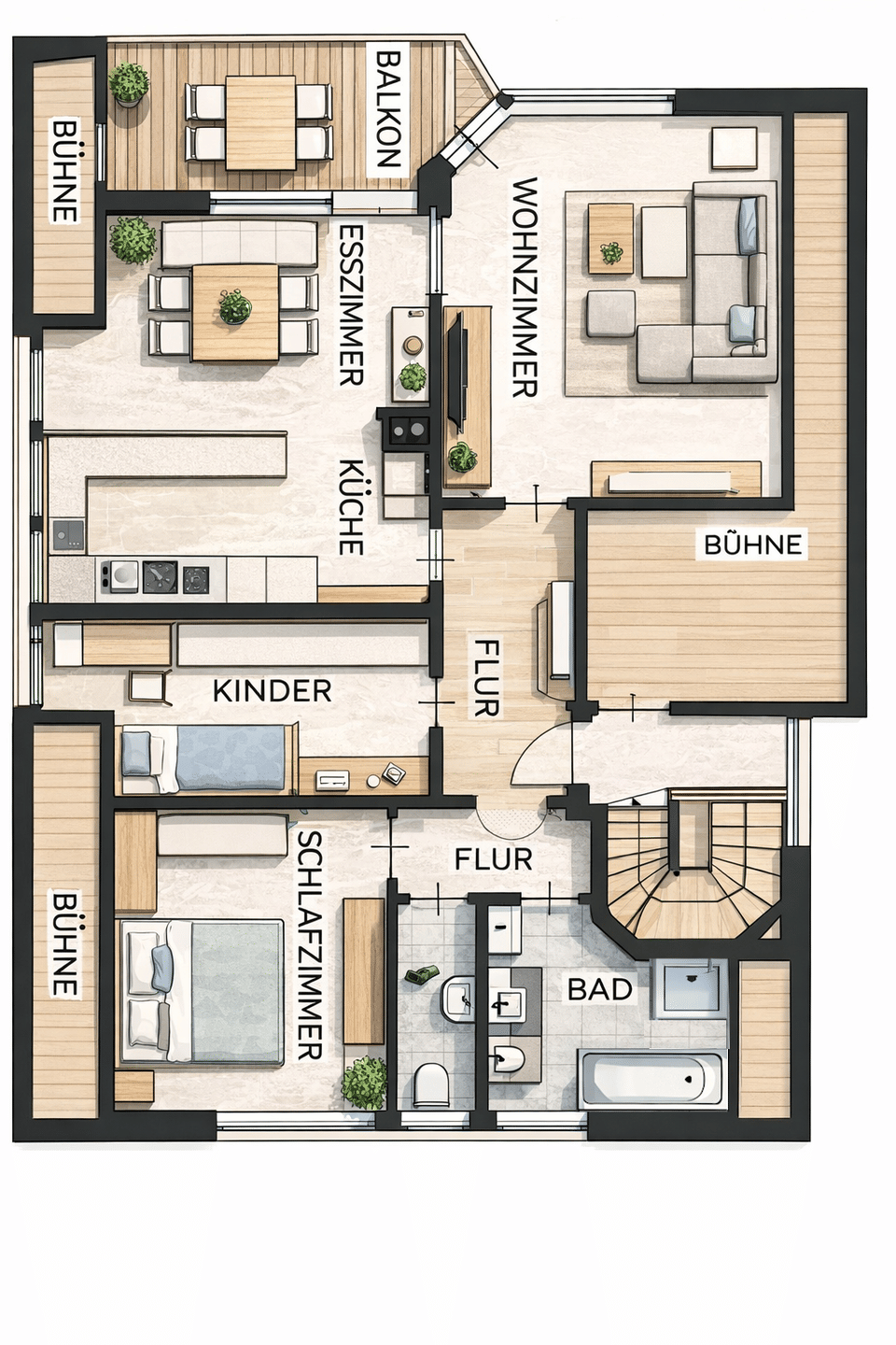 Sonnige 3,5-Zimmer-Dachgeschoß-Wohnung mit Süd-West Ausrichtung, 89155 Erbach