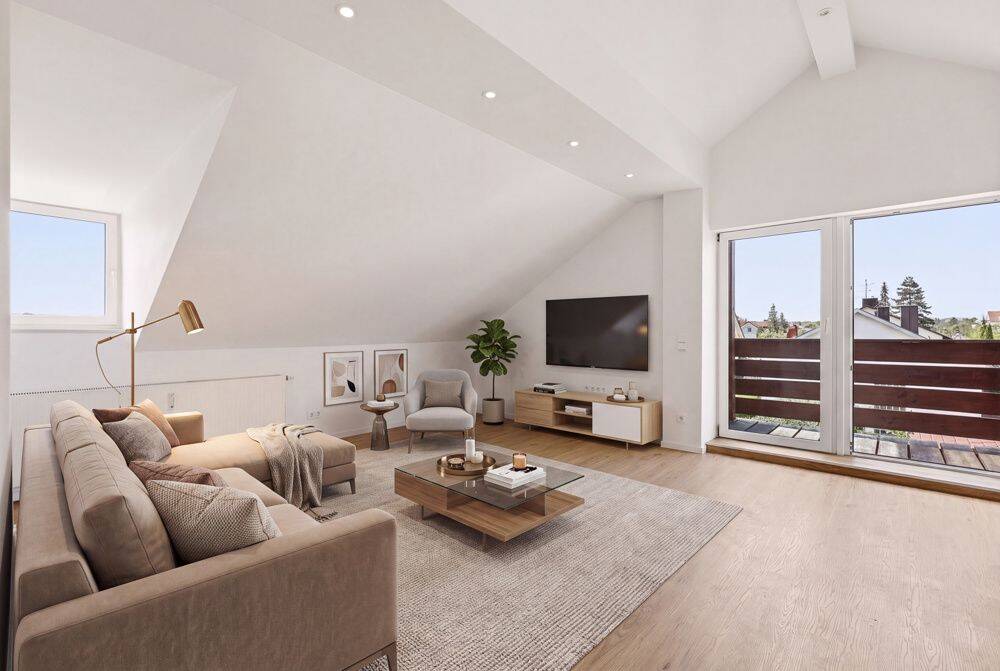 2-Zimmer-Dachgeschosswohnung mit Südwestbalkon und offenem Wohnkonzept in Gilching, 82205 Gilching