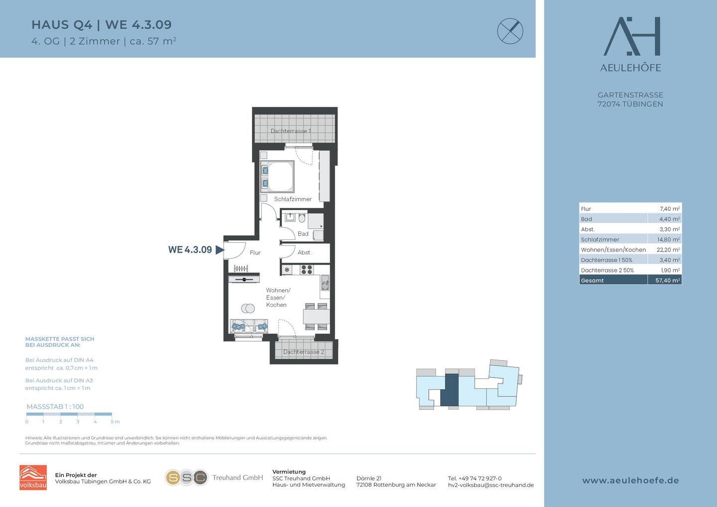 Schöne 2-Zi.-Neubau-Whg. mit Dachterrasse *ERSTBEZUG*  in Lustnau, 72074 Tübingen
