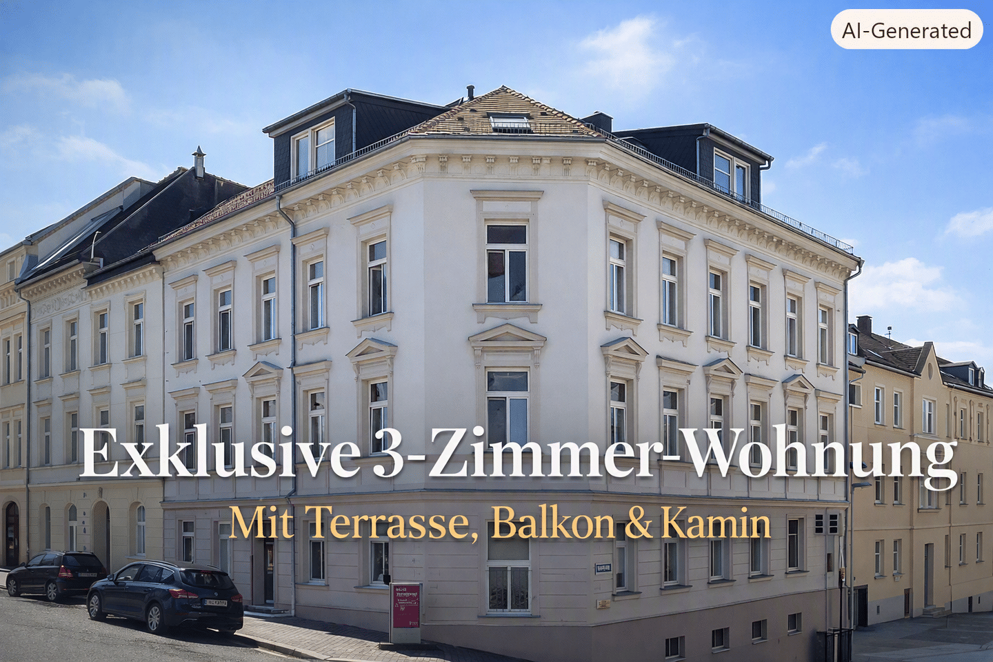 Stilvolle 3‑Zimmer‑Wohnung mit Balkon, Terrasse & Kamin in Gera, 7546 Gera