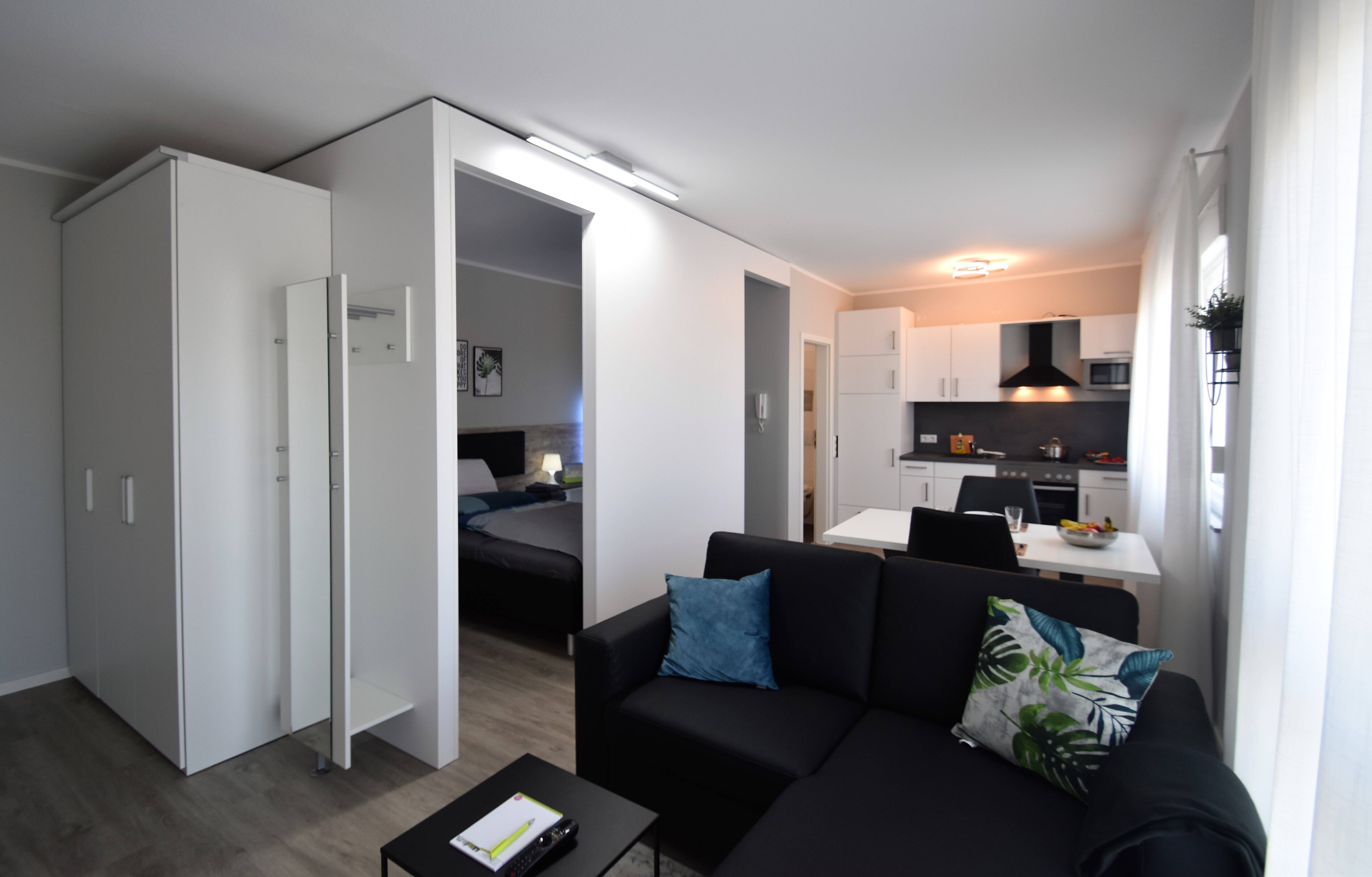 Wohnliches 2-Zimmer-Apartment, möbliert und vollständig ausgestattet, zentral und ruhig in AB, 63743 Aschaffenburg (Gailbach Innenstadt Obernau Obernauer Kolonie Schweinheim)