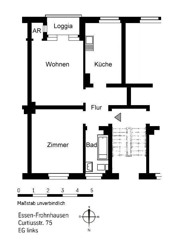 2-Zimmer-Wohnung in Essen Frohnhausen mit Balkon, 45144 Essen (Frohnhausen)