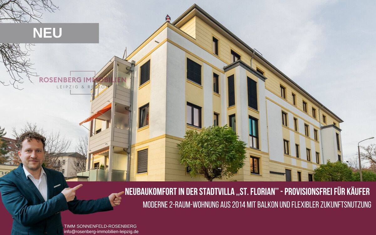 Stadtvilla ,,St. Florian“: Provisionsfreie 2-Raum-Wohnung mit Balkon & Perspektive, 4157 Leipzig (Gohlis-Mitte Gohlis-Nord Möckern)