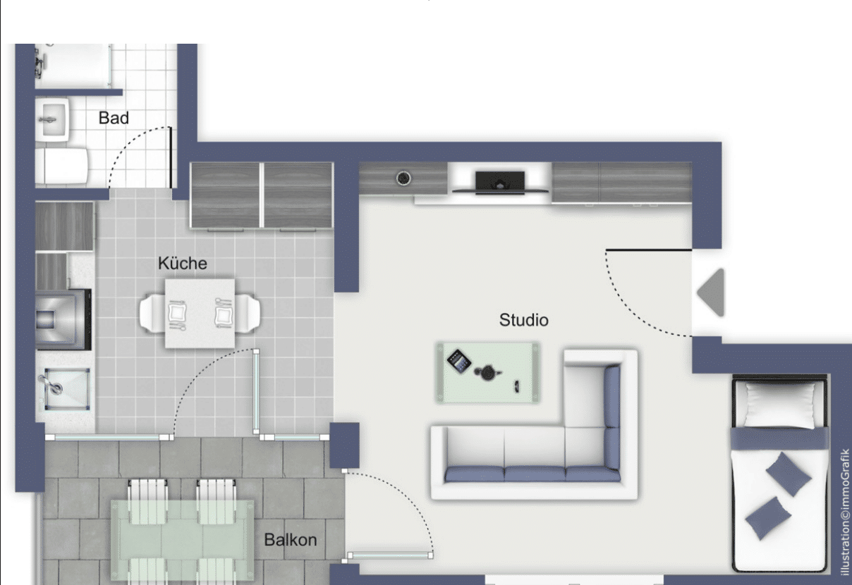 Nachmieter für gehobene Studio-Wohnung gesucht, 70736 Fellbach