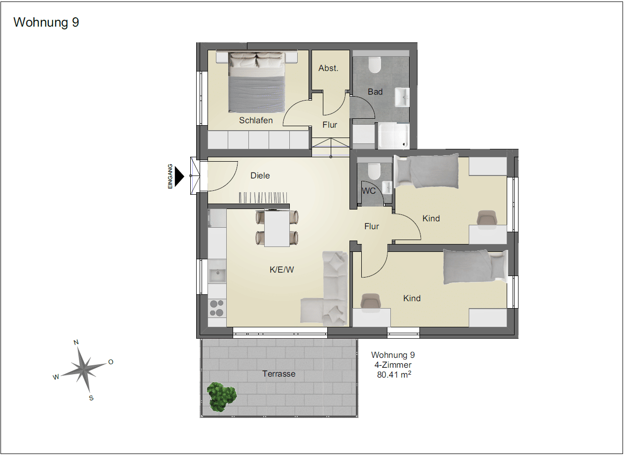 4 – Zimmer – kernsaniert zu Vermieten, 78056 Villingen-Schwenningen