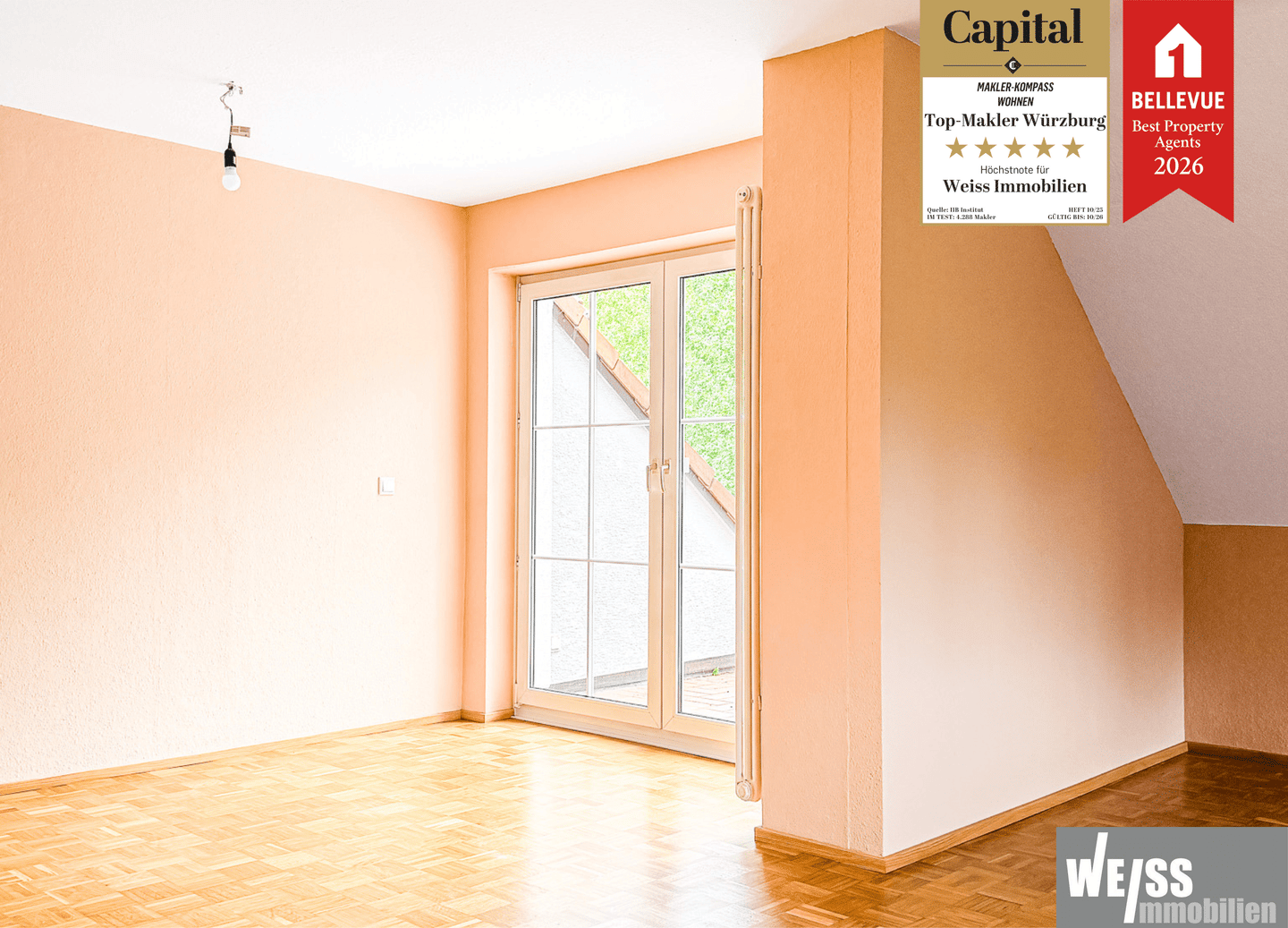 Traumhafte Dachgeschosswohnung mit Balkon, Loggia und großzügigem Wohnkomfort, 97084 Würzburg (Heidingsfeld Heuchelhof Rottenbauer)
