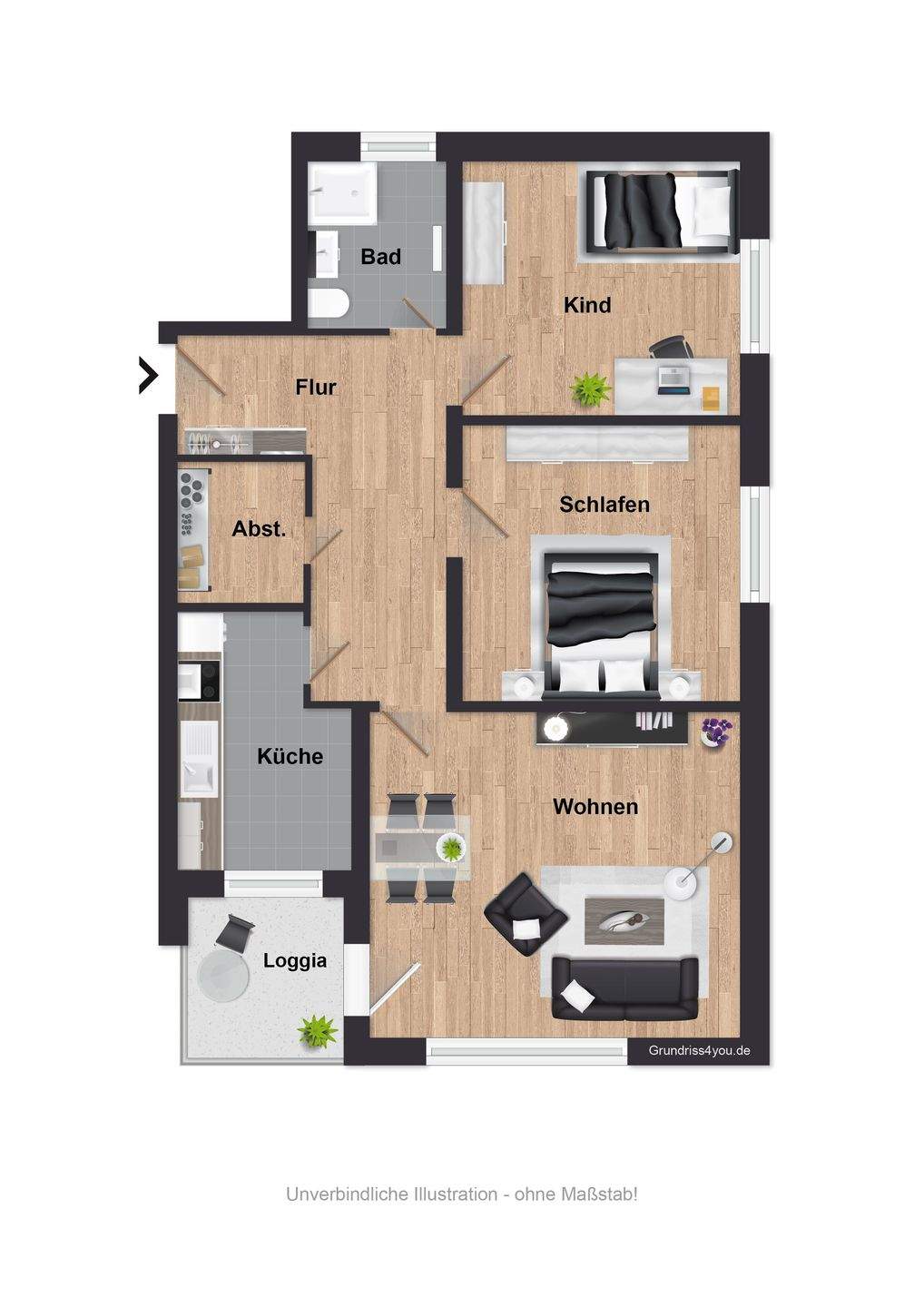 Gepflegte 3-Zimmer-Wohnung(en), 28259 Bremen (Grolland Kirchhuchting Mittelshuchting Sodenmatt)