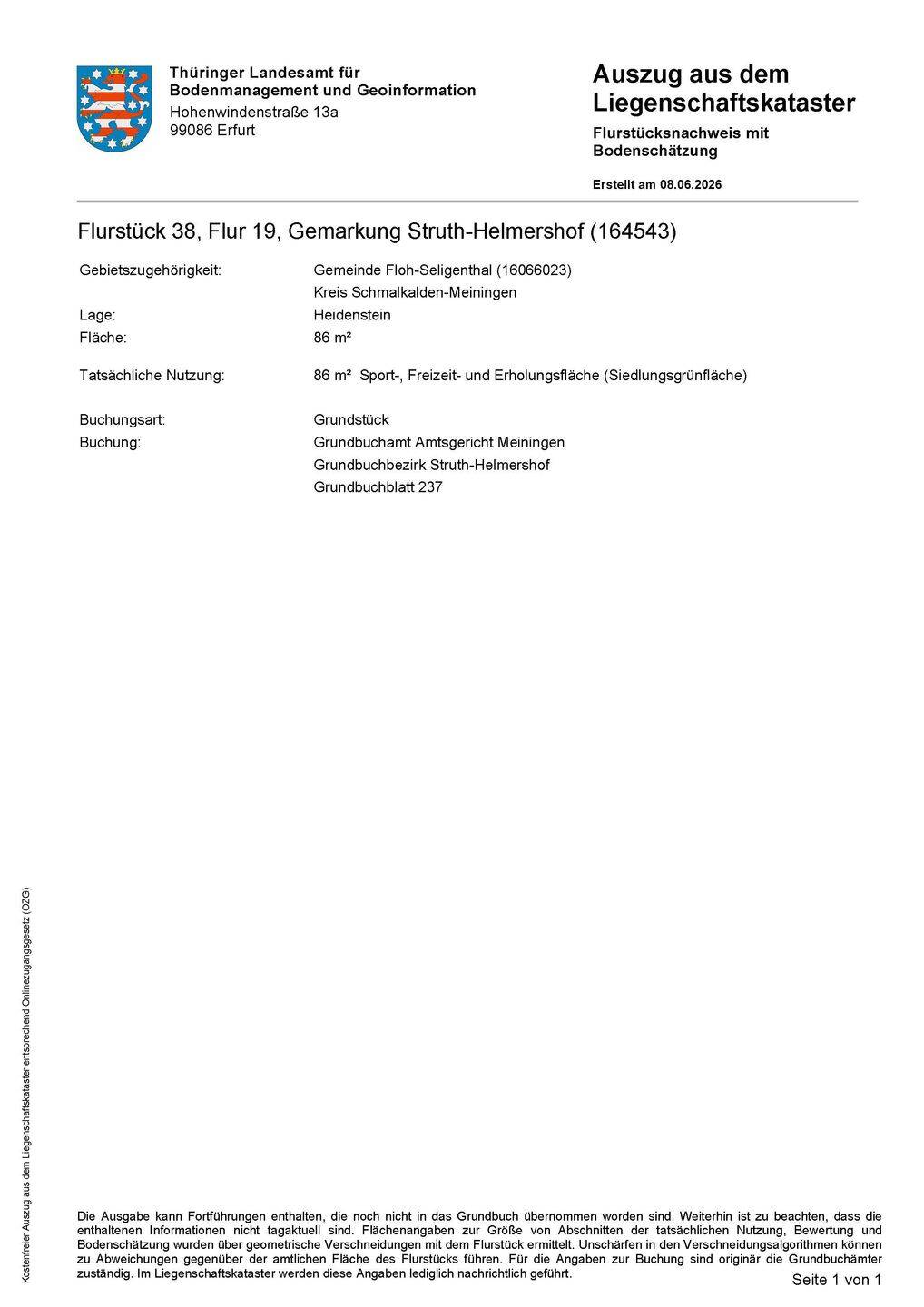 Verkaufe mehrere Grundstücke in Struth-Helmershof und Weidebrunn, 98593 Floh-Seligenthal