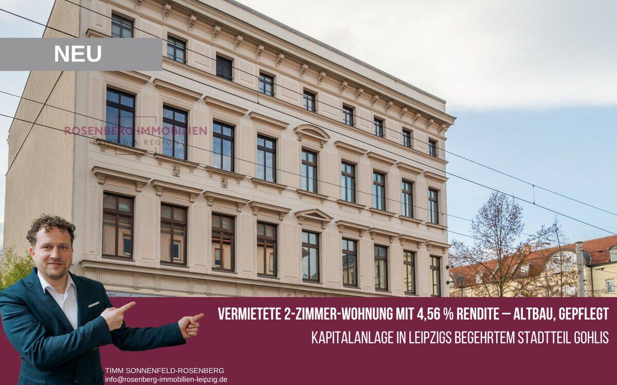*Rendite-Objekt!* Vermietete 2-Raumwohnung mit Terrasse in begehrter Lage in Gohlis – 4,56% Rendite, 4155 Leipzig (Gohlis-Mitte Gohlis-Süd)