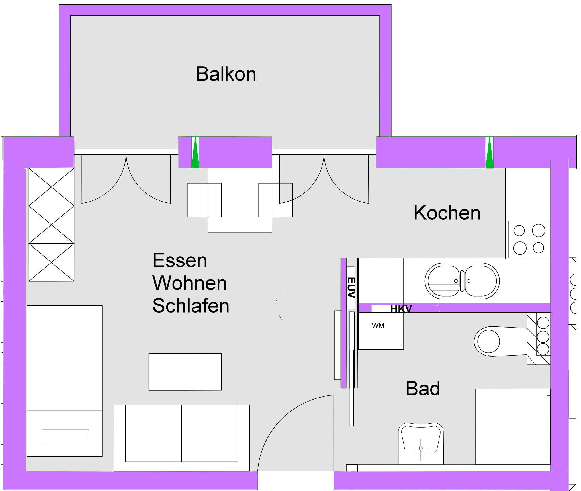 Schöne helle 1 Zimmer Wohnung in der Wohnanlage “Wohnen am Rottufer” in Eggenfelden, 84307 Eggenfelden