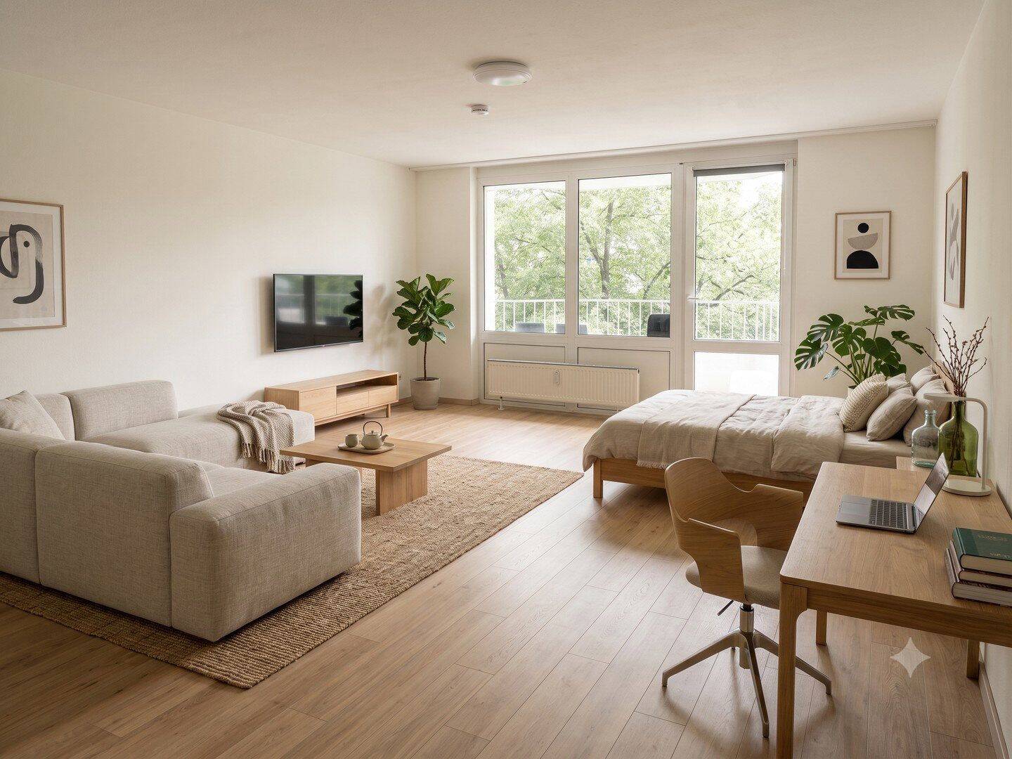 Frisch renoviertes Apartment in Bayreuth: Neue Japandi-Küche, neues Bad & Balkon nahe Uni, 95448 Bayreuth