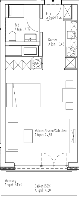 1-Zi-Wohnung in zentraler Lage, 60326 Frankfurt am Main (Gallus Griesheim)
